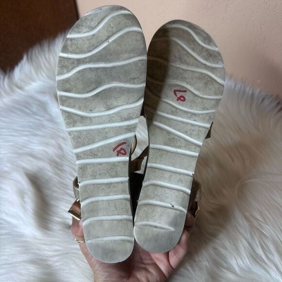 Diba True Metallic & Brown Leather Strappy Sandals Size 9.5 - Picture 10 of 13